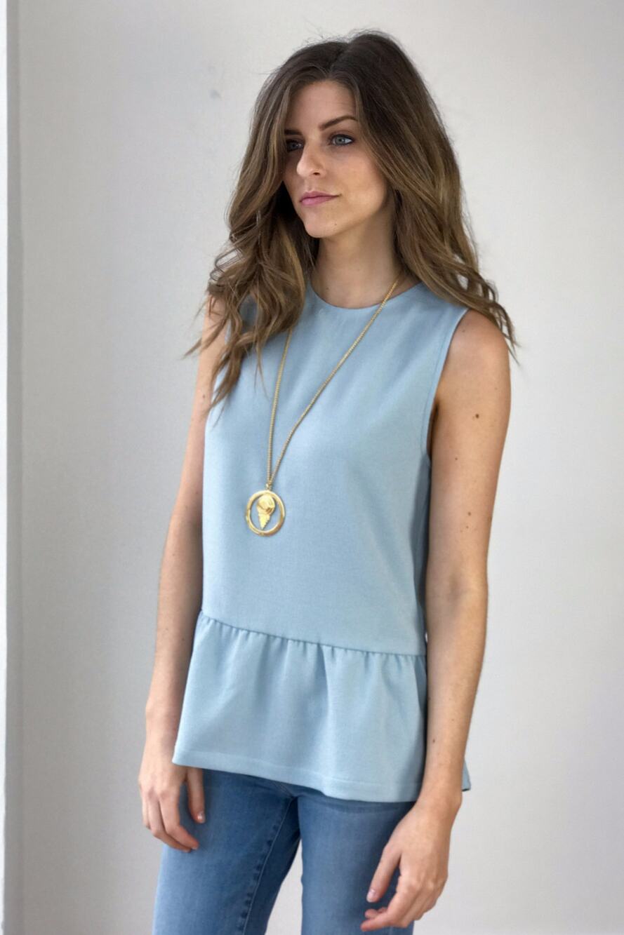 Ganni Clark Peplum Top Size 4 / EU 36